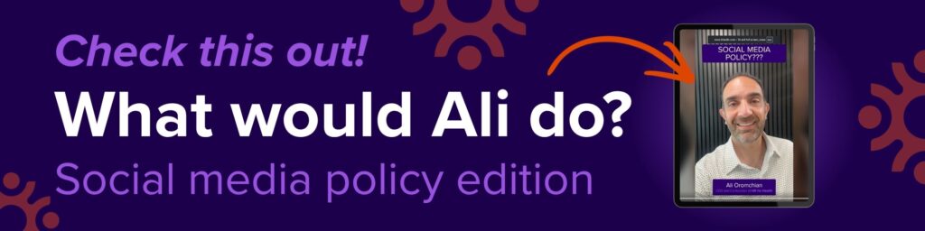 Check this out! What would Ali do? Social media policy edition. HR for Health